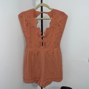 FREE PEOPLE CORAL ROMPER